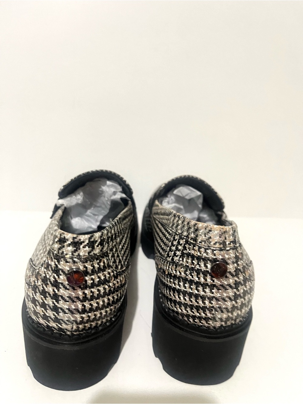 Vionic Women's Houndstooth Slip-On Loafers in Black and White - Picture 4 of 8